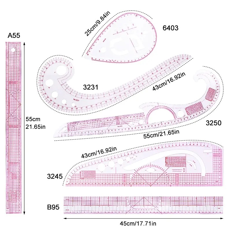 6 pezzi righello curva frances - Sewing Gauge Ruler recensione e prezzo